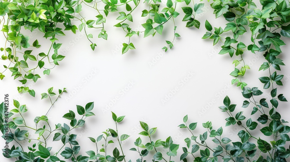 greenery surrounding white background Generated with AI greenery surrounding white background Generated with AI