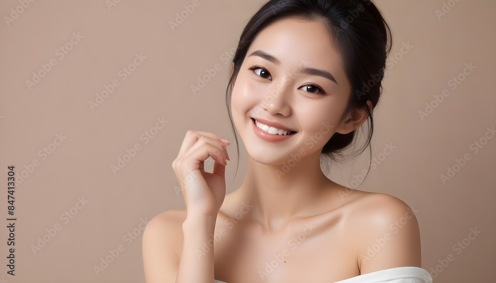 Portrait beautiful your girl with perfect smooth skin Portrait beautiful your girl with perfect smooth skin