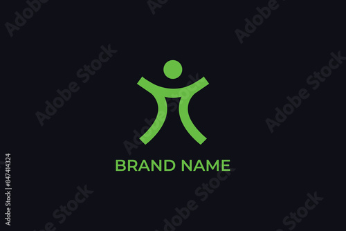 pie and happy human logo, family logo, community logo, pie vector, wellness logo circle, health and wellness logo, logomark