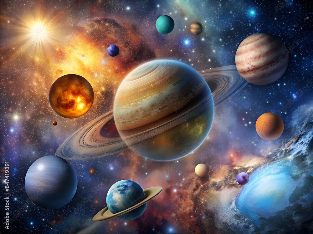 The planets of our solar system are a beautiful and awe-inspiring sight. this image shows all eight planets, from mercury to neptune, in their relative positions to each other. The planets of our solar system are a beautiful and awe-inspiring sight. this image shows all eight planets, from mercury to neptune, in their relative positions to each other.