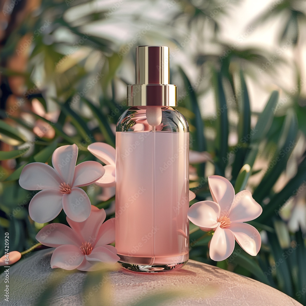Cosmetic packaging design and modern presentation With natural background Cosmetic packaging design and modern presentation With natural background