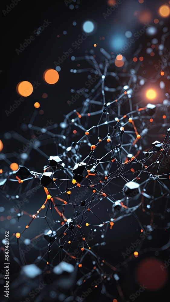 Obraz premium AI Neural Lines Background Abstract Black - Portrait