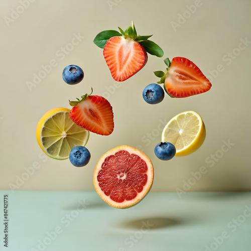 Floating Slices of Fresh Fruit