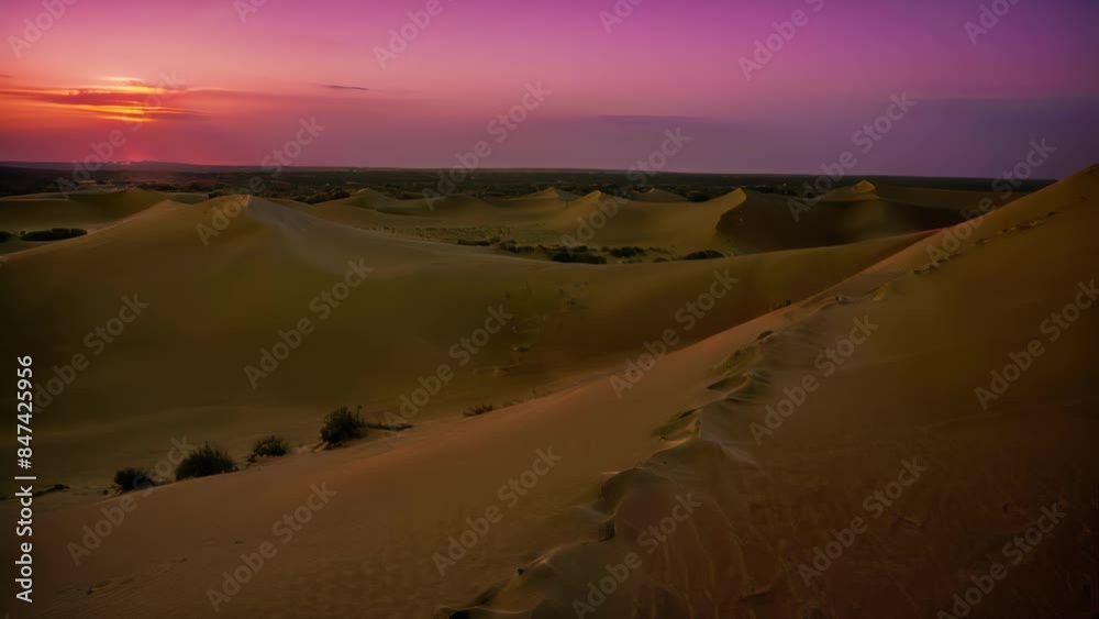 Sunset Over Sand Dunes in the Thar Desert, India Sunset Over Sand Dunes in the Thar Desert, India