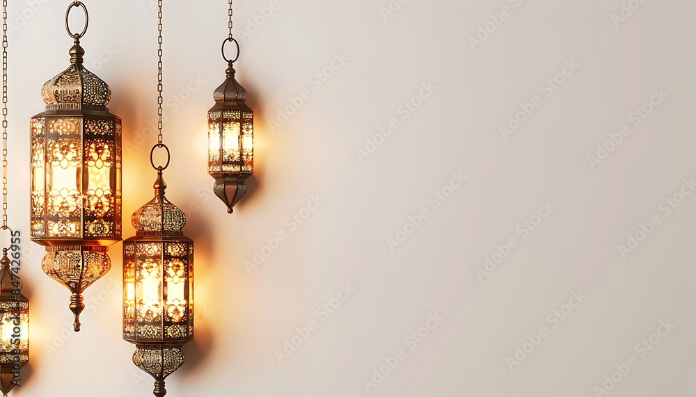 Eid Mubarak frame with decorative mosque silhouette and crescent moon, white solid background, and ample copy space Eid Mubarak frame with decorative mosque silhouette and crescent moon, white solid background, and ample copy space