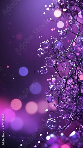 AI Neural Lines Background Abstract Purple - Portrait