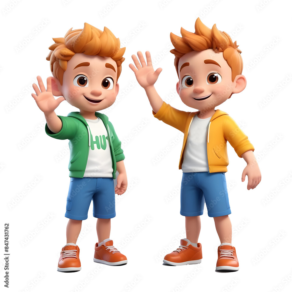 3d icon a boys with finger gestures 3d icon a boys with finger gestures