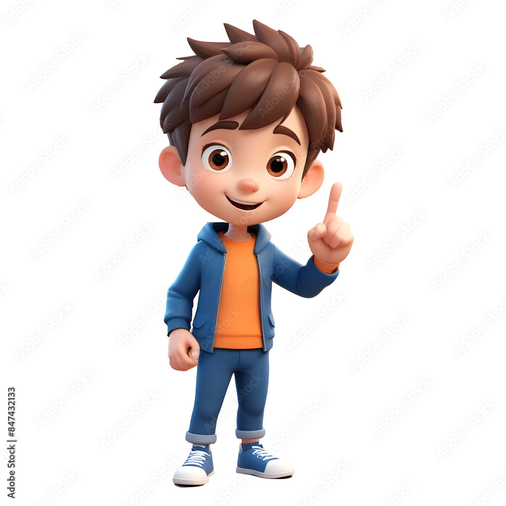 3d icon a man with finger gestures 3d icon a man with finger gestures