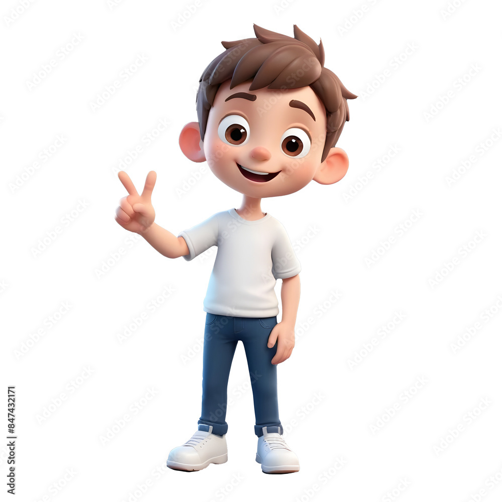 3d icon a man with finger gestures 3d icon a man with finger gestures