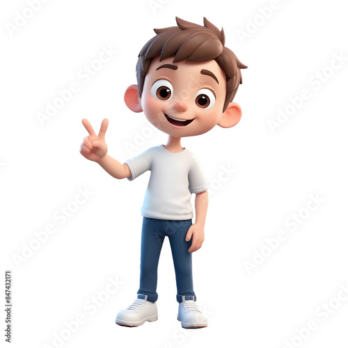 3d icon a man with finger gestures