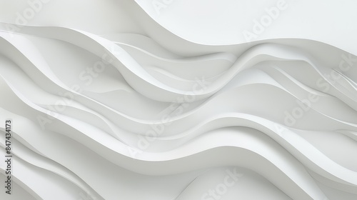 Clean and simple wave patterns in white blend naturally with a clean background, emphasizing modern minimalism