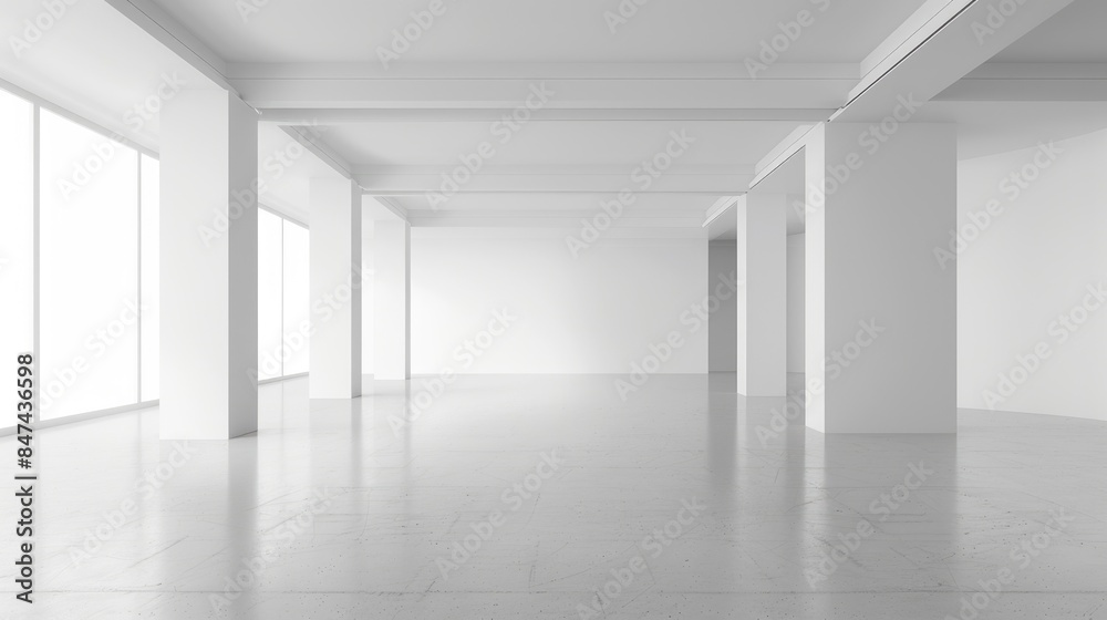 Obraz premium Clean white space with a large empty area and a smooth background.