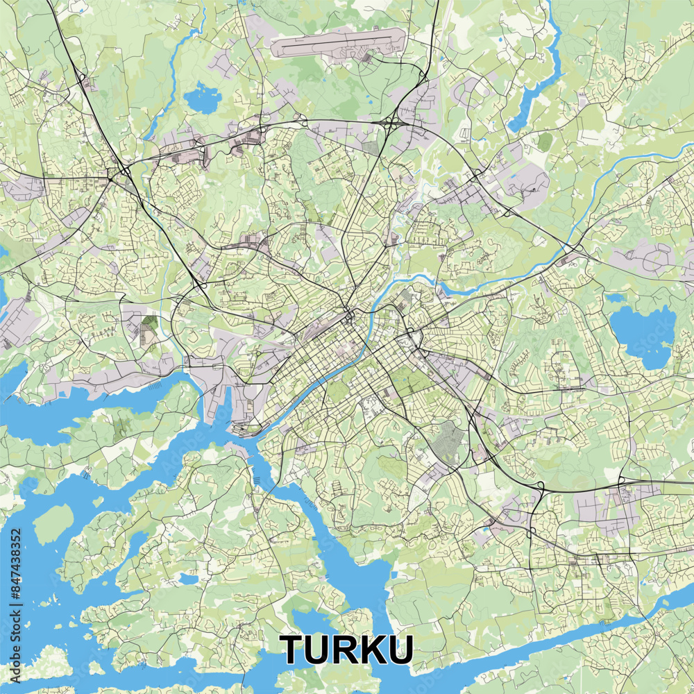 Turku, Finland map poster art Turku, Finland map poster art