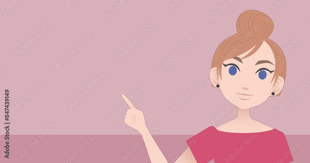 Image of businesswoman icon over pink background Image of businesswoman icon over pink background