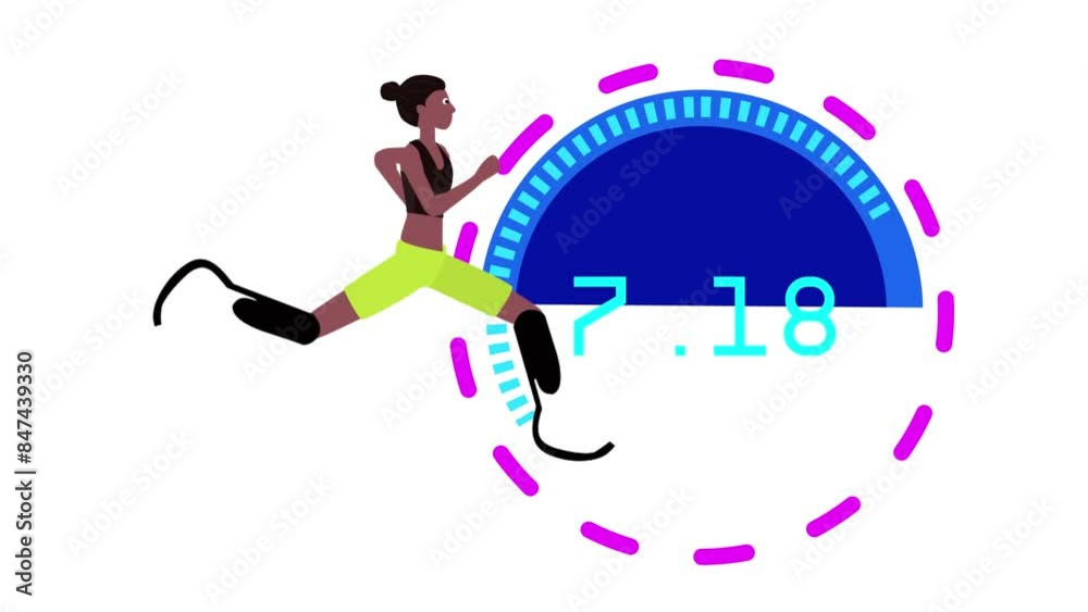 義足を使って走っている障がい者のランナーの動画です。