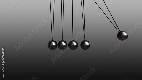 Newton's Cradle Balance Balls, Dark Exploration of Physics and the Laws of Action and Reaction