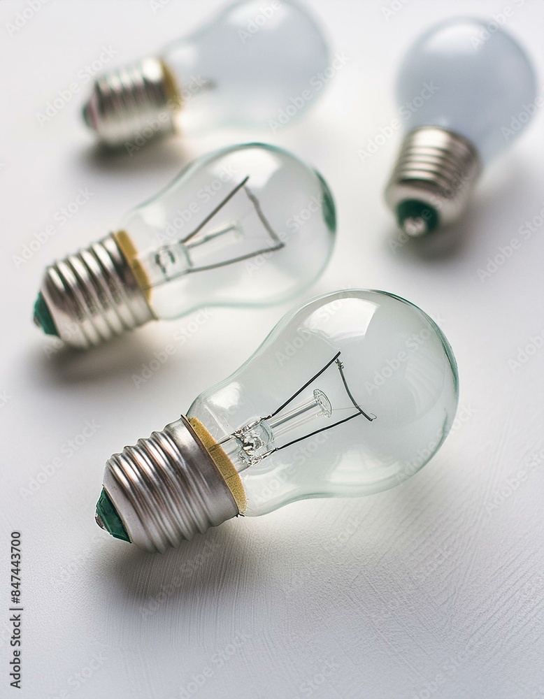 Incandescent light bulb on a white background. Incandescent light bulb on a white background.