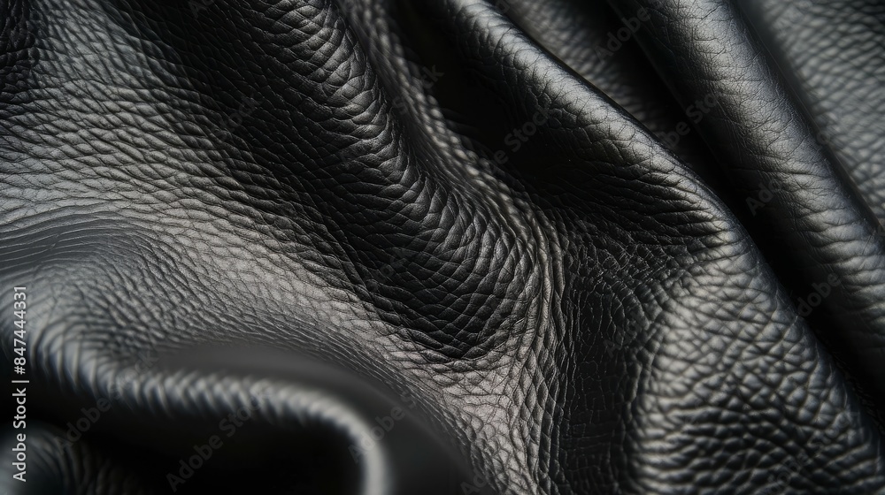 Black leather pattern. Top view. Black leather pattern. Top view.