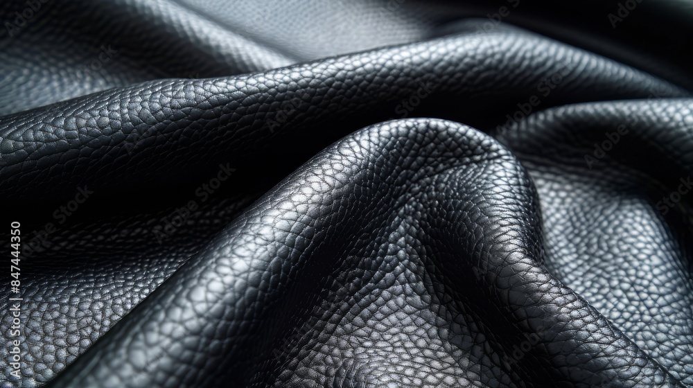 Black leather pattern. Top view. Black leather pattern. Top view.