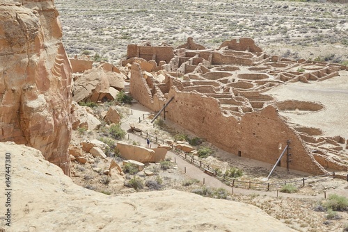 Overlooking Pueblo Bonito at Chaco Canyon, New Mexico photo