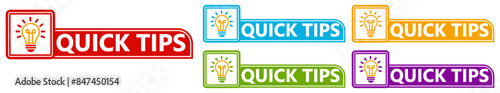 Set collections quick tips trendy colorful icon sign. Helpful tricks labels design template Vector illustration