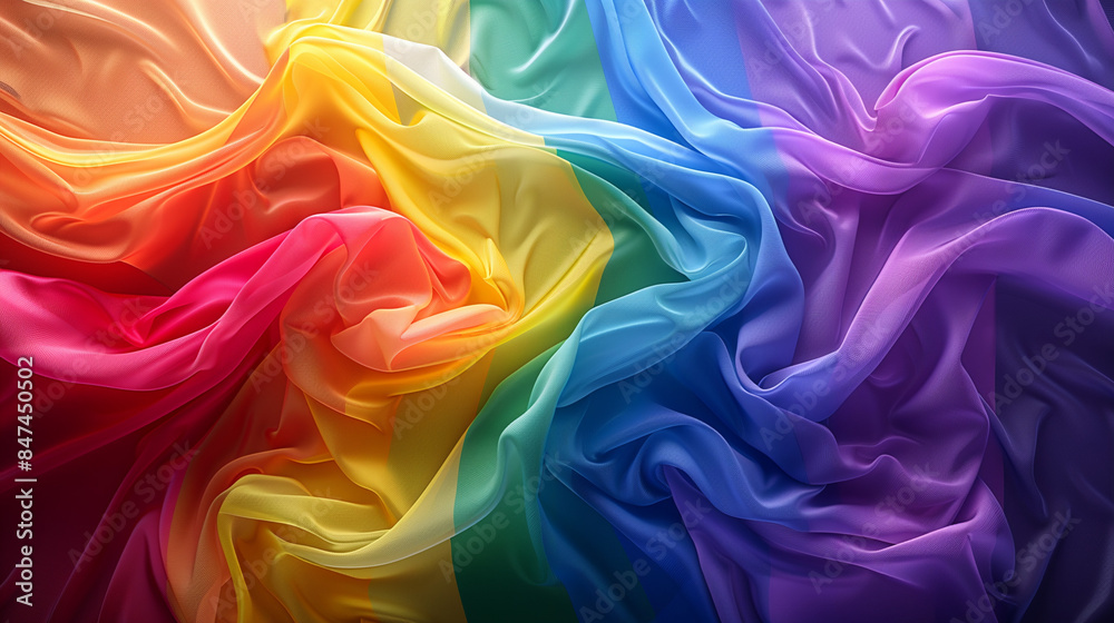 Obraz premium Abstract rainbow waves with liquid-like texture.