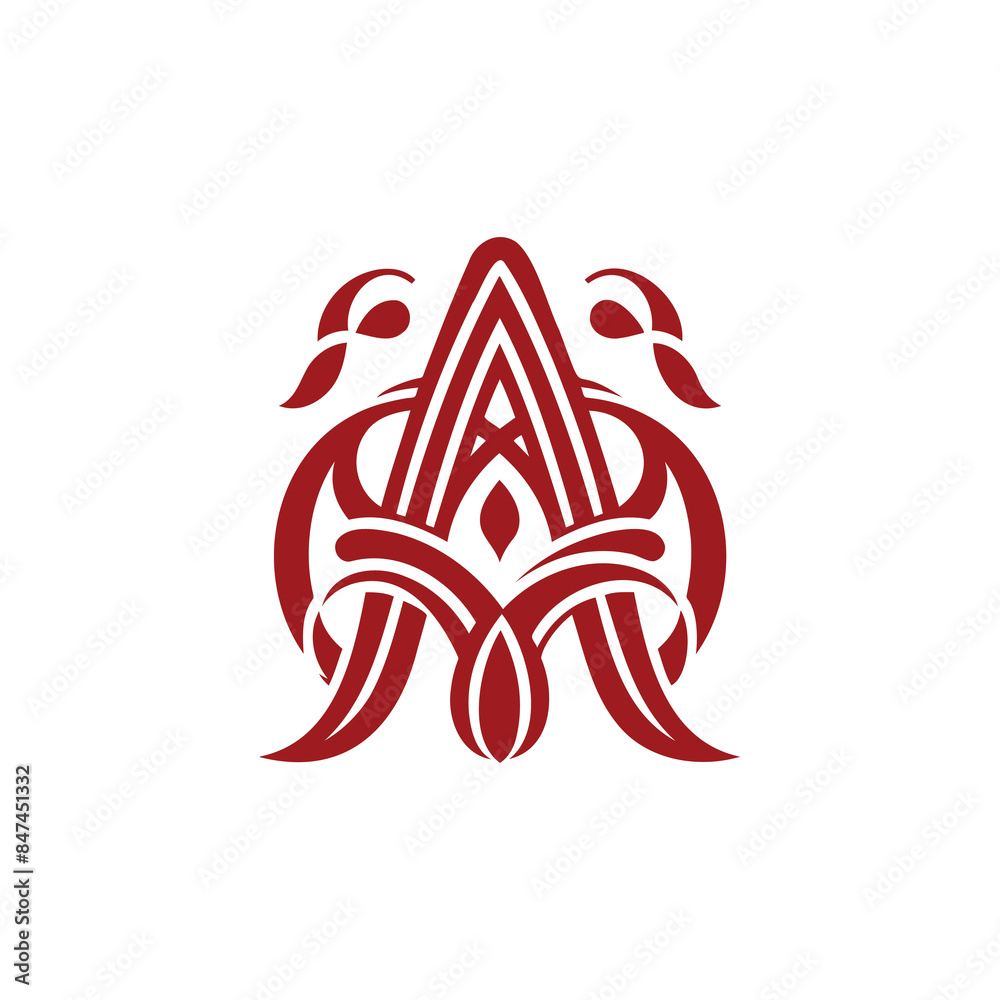 Red and White Illustration of A Alphabet Decoration Red and White Illustration of A Alphabet Decoration