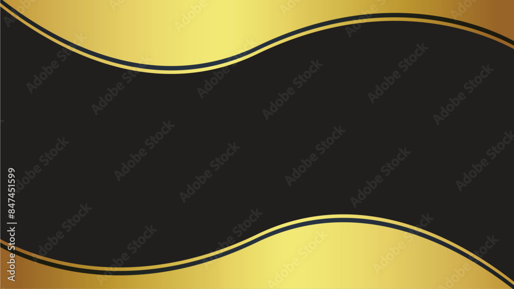 Obraz premium The abstract background design with black and gold makes it more elegant and luxurious