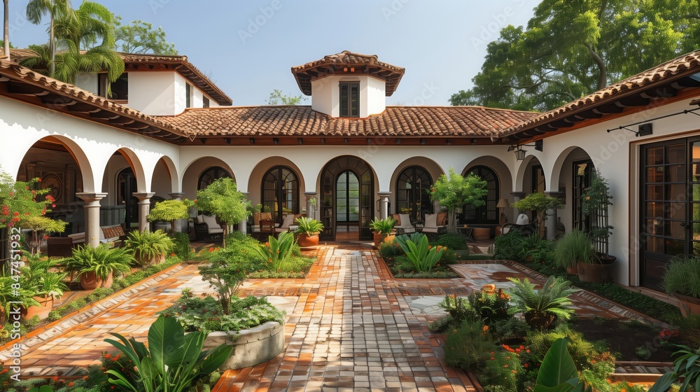 Fototapeta premium Mediterranean Retreat- terracotta roof