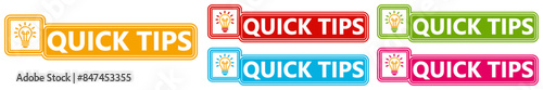 Set collections quick tips trendy colorful icon sign. Helpful tricks labels design template Vector illustration