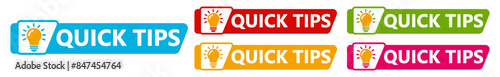 set quick tips icon sign. trips and tick solution badge labels template vector illustration	
