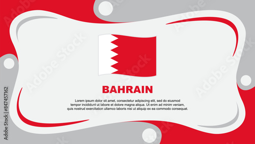 Bahrain Flag Abstract Background Flat Design Template. Bahrain Independence Day Banner Wallpaper Vector Illustration. Bahrain Independence Day
