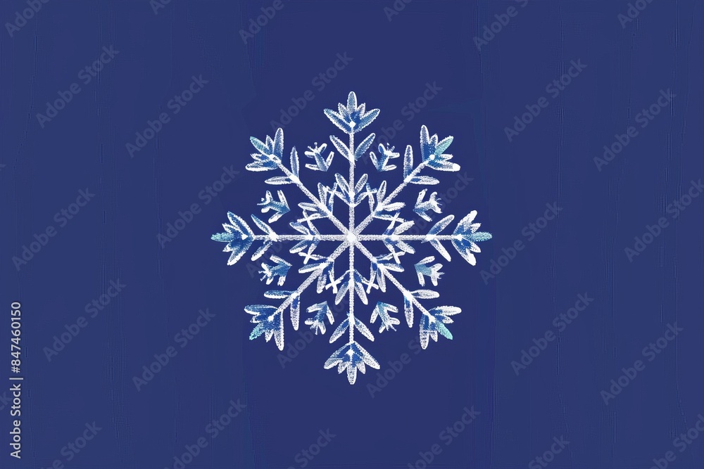 Elegant and detailed snowflake illustration on a dark blue background, showcasing the beauty and symmetry of winter. Elegant and detailed snowflake illustration on a dark blue background, showcasing the beauty and symmetry of winter.