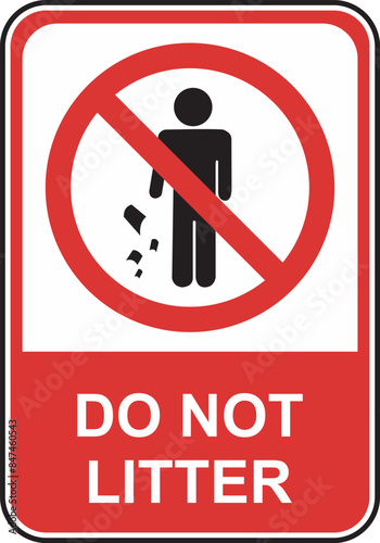 vector sign prohibiting littering here