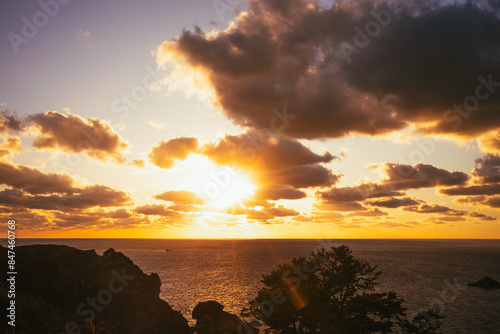 伊豆あいあい岬からの日没夕景