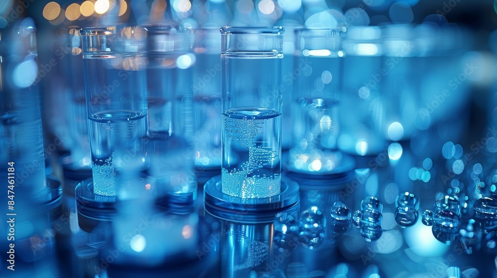 Scientific chemistry glassware for laboratory research, microbiology, medicine or biotechnology equipment. Scientific chemistry glassware for laboratory research, microbiology, medicine or biotechnology equipment.