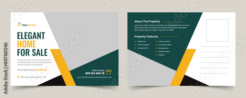 Real estate postcard template design, Home buy and sale postcard, print ready, real estate brochure design