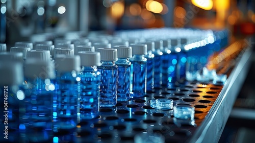 Scientific chemistry glassware for laboratory research, microbiology, medicine or biotechnology equipment.