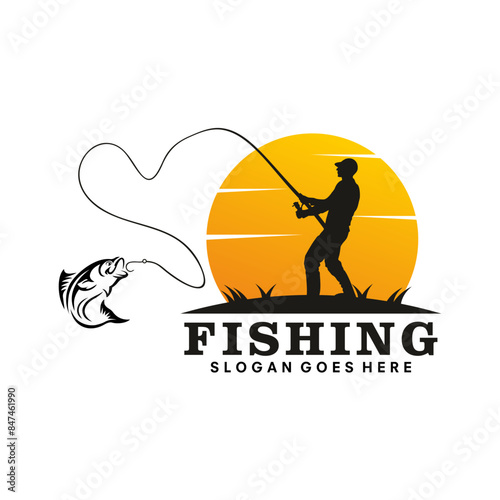 fishing logo vector illustration design