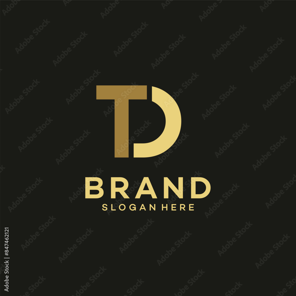 Modern initial letter TD art logo design Modern initial letter TD art logo design