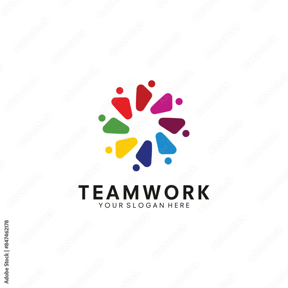 Vector design template. Teamwork abstract icon. Vector design template. Teamwork abstract icon.