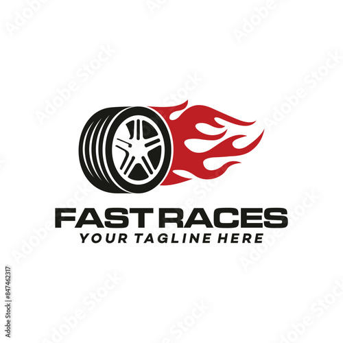 tire fire logo symbol vector template illustration design