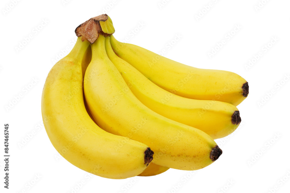 a bunch of fresh ripe yellow bananas isolated transparent