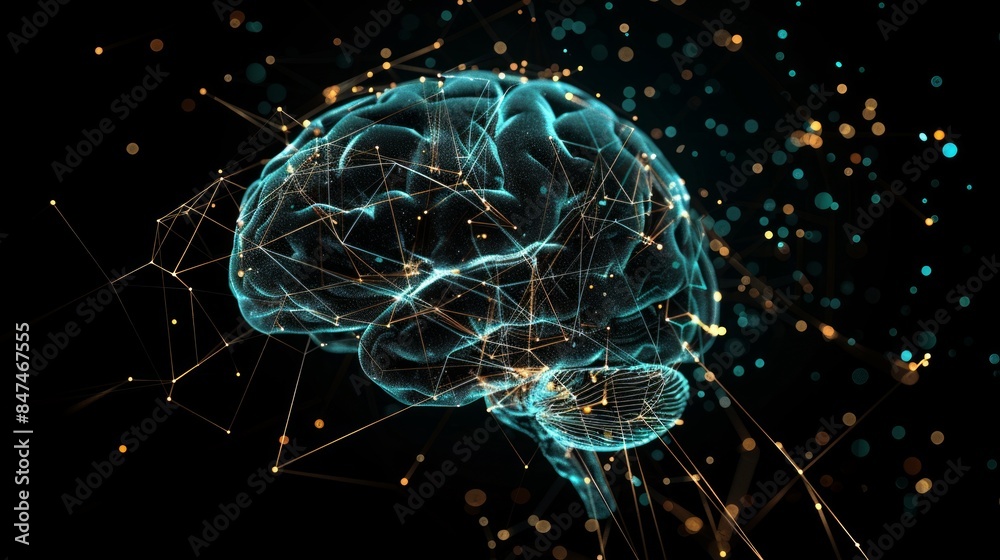 Abstract background illustrating the concept of general artificial intelligence and neural network Abstract background illustrating the concept of general artificial intelligence and neural network