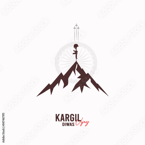 Kargil Vijay | Kargil Vijay Diwas, illustration. vector. Art. Indian Army | Poster, Post, Banner, Kargil Vijay poster, Social Media Poster,   