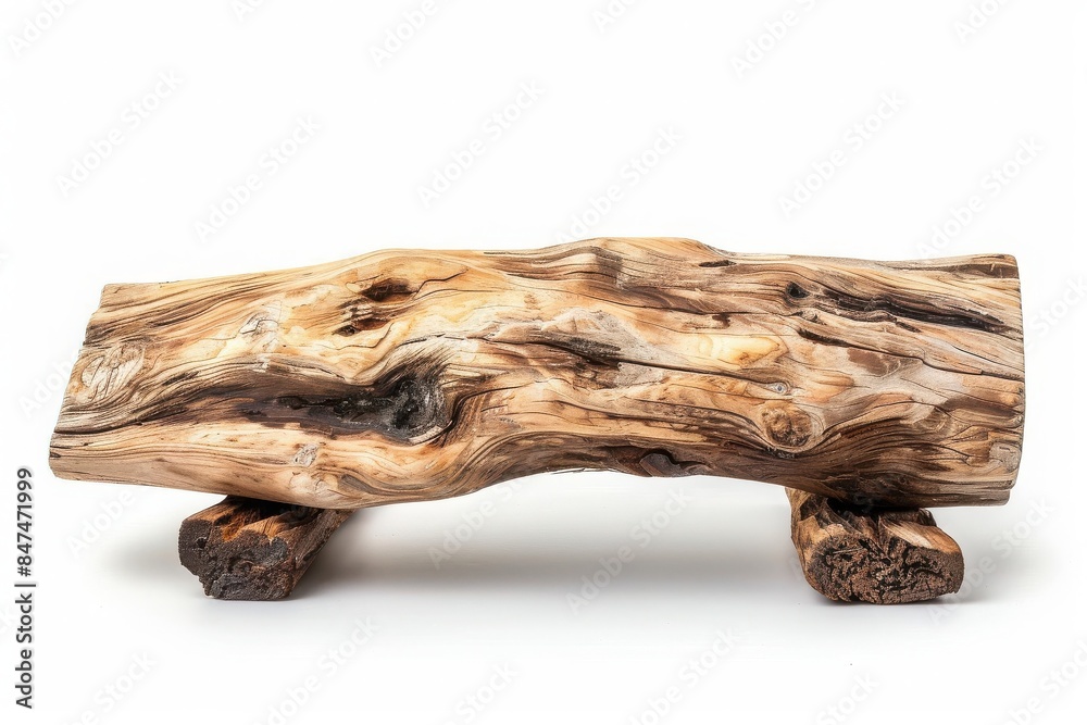 Close-up of a beautifully textured wooden log placed on a white background, showcasing natural grain and intricate patterns. Close-up of a beautifully textured wooden log placed on a white background, showcasing natural grain and intricate patterns.
