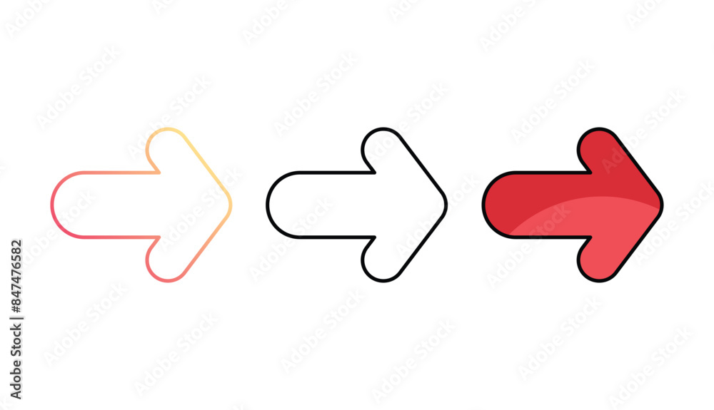 Obraz premium Arrow right icon design with white background stock illustration