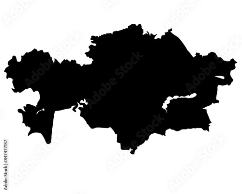 kazakhstan map silhouette on transparent background