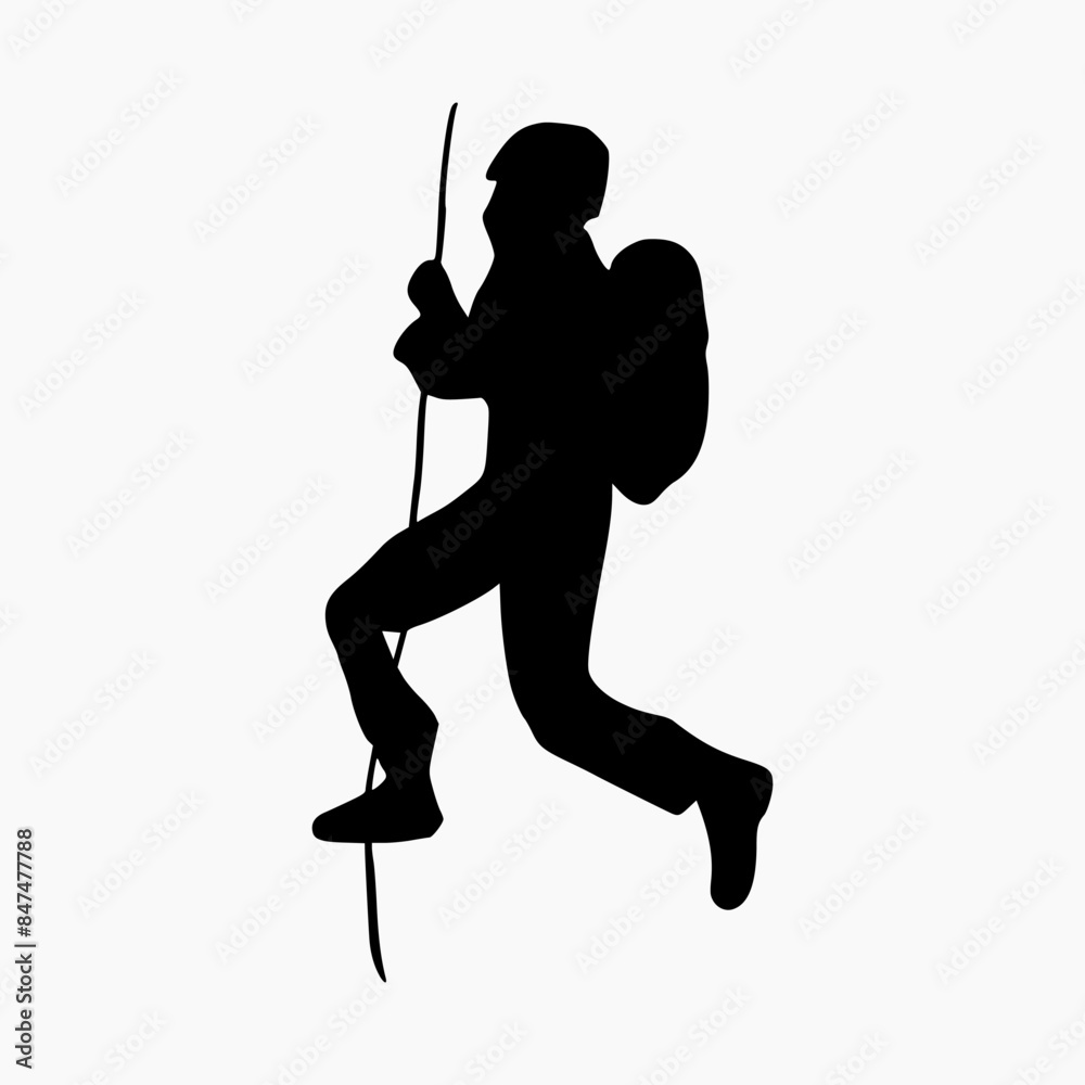 Fototapeta premium climber silhouette illustration. Rock Climber Silhouette