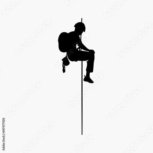 climber silhouette illustration. Rock Climber Silhouette
